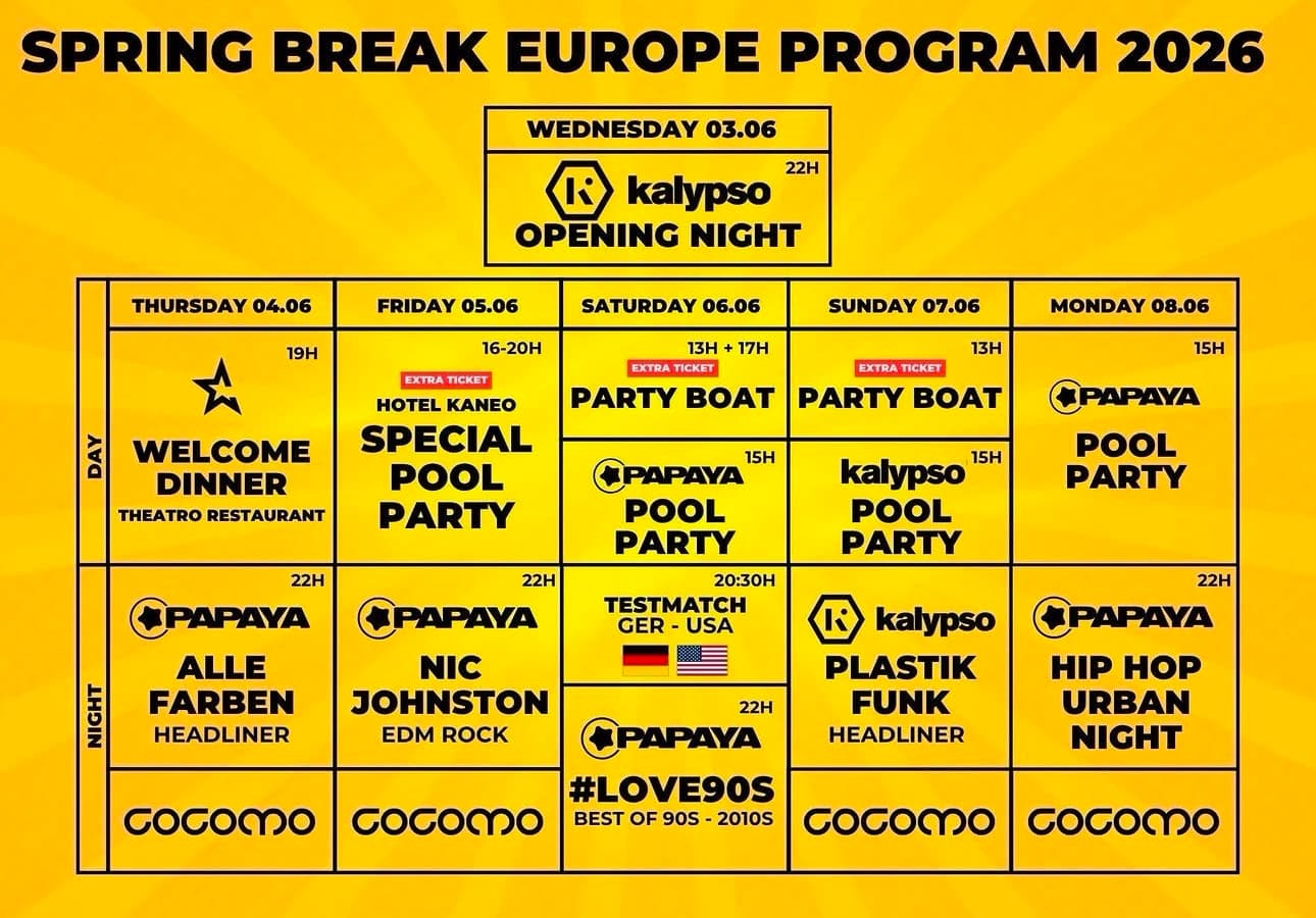 Spring Break Europe 2026 : Le hotspot de la fête à Zrće Beach
